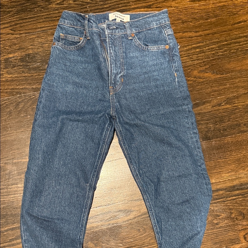 reformation Liza high rise straight Blue Jeans